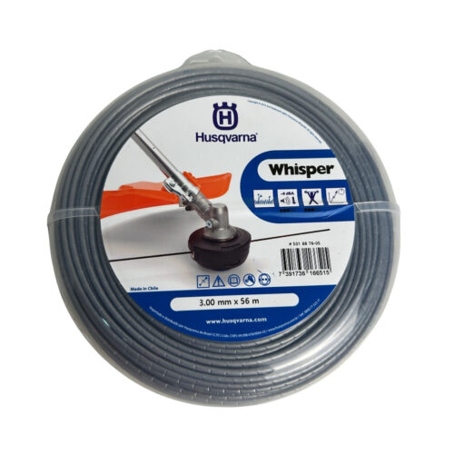 FIO NYLON PARA ROÇADEIRA 3MM 56M "WHISPER" CINZA